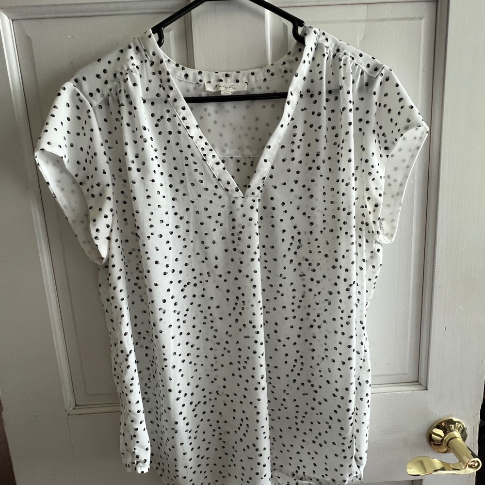 Polka Dot V-Neck Women's Top